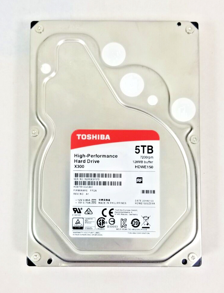 TOSHIBA X300 5TB High Performance -HDWE150, 3.5\