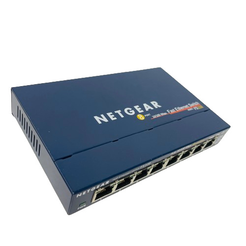 Netgear FS108 v2 Fast Ethernet Unmanaged Switch 8 Port 10/100 Mbps with Adapter