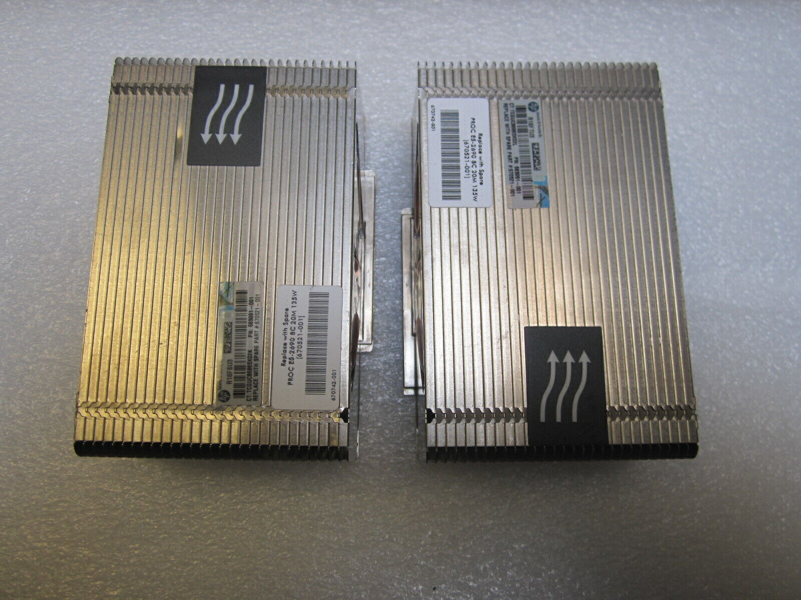 One pair of Genuine HP Heat Sink for HP Proliant 360P G8 665091-001 670521-001 