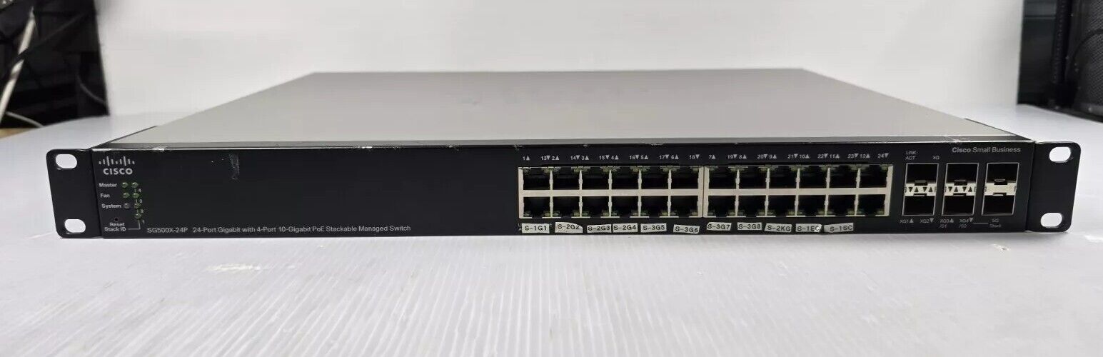 Cisco SG500X-24P-K9 24-Port 10/100/1000 PoE+ with 4-Port 10GbE SFP+
