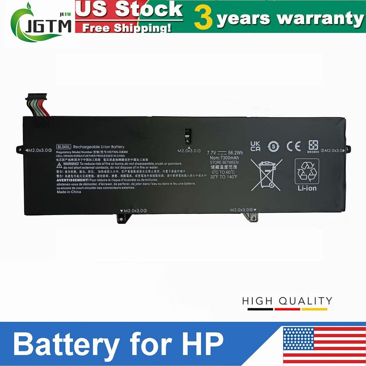 BL04XL Battery For HP EliteBook x360 1040 G5 G6 HSTNN-UB7N L07041-855 56.2Wh US