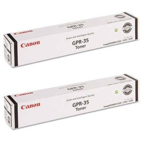 2 New Genuine Factory Sealed Canon GPR-35 Black Toner Cartridges GPR35