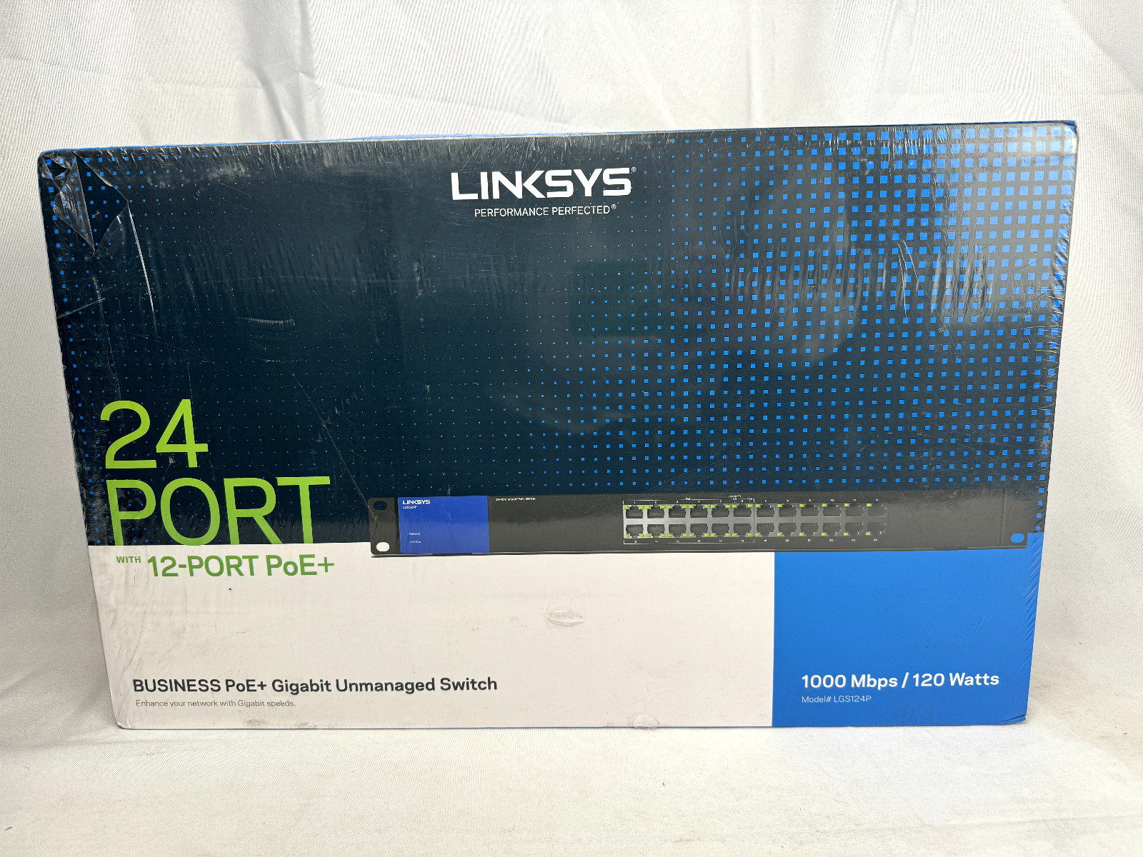 NEW Linksys LGS124P 24-Port Business Gigabit PoE+ Rack Mountable Switch - Black
