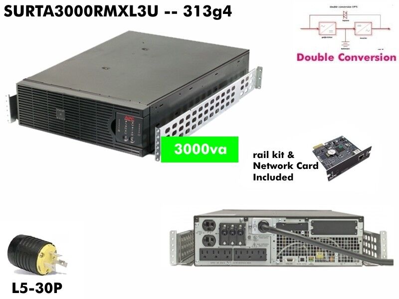 313g4~ APC Online SmartUPS 3000va UPS 120v SURTA3000RMXL3U #NewBatts Warrnty