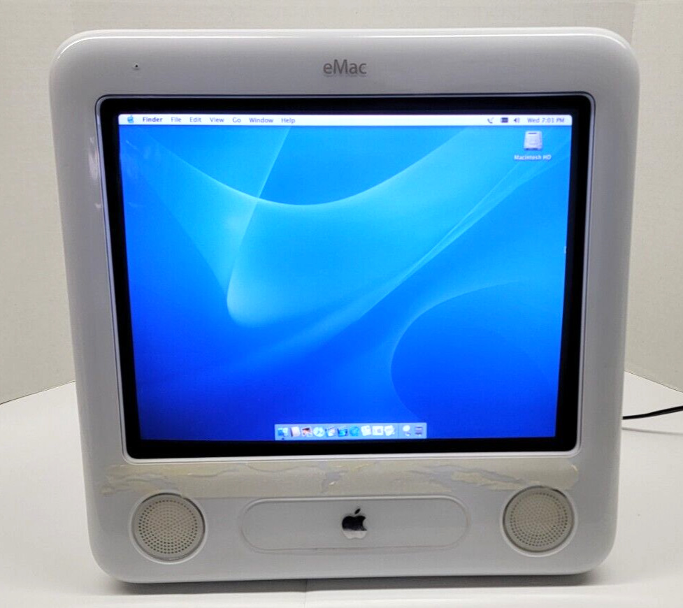 2003 Apple eMac A1002 EMC No. 1955 PowerPC G4 1GHz All in One PC: Tested, Works
