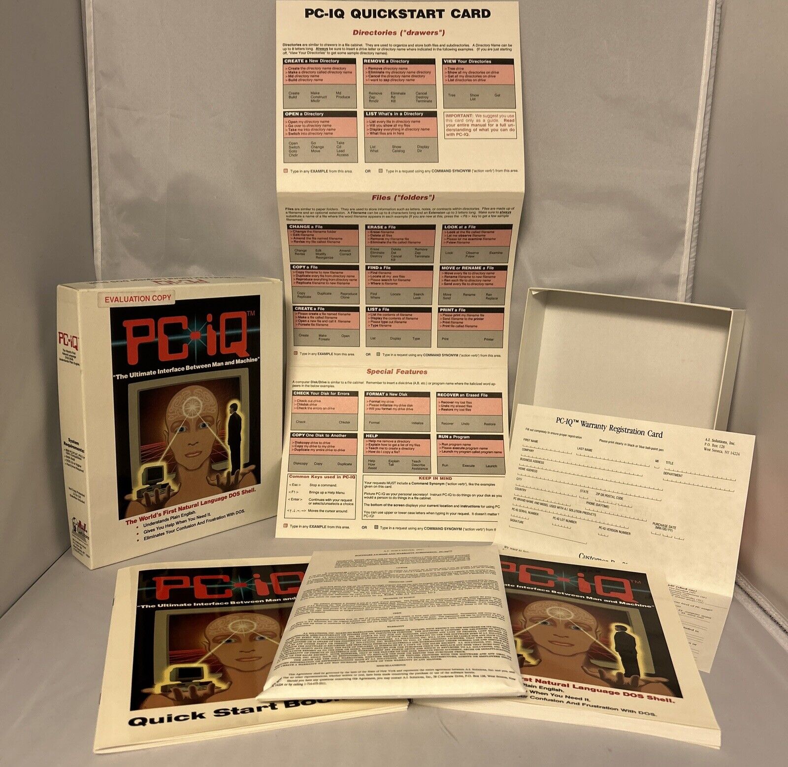 Sealed AI Solutions PC-IQ Evaluation Copy 1990 Vintage Computer Software