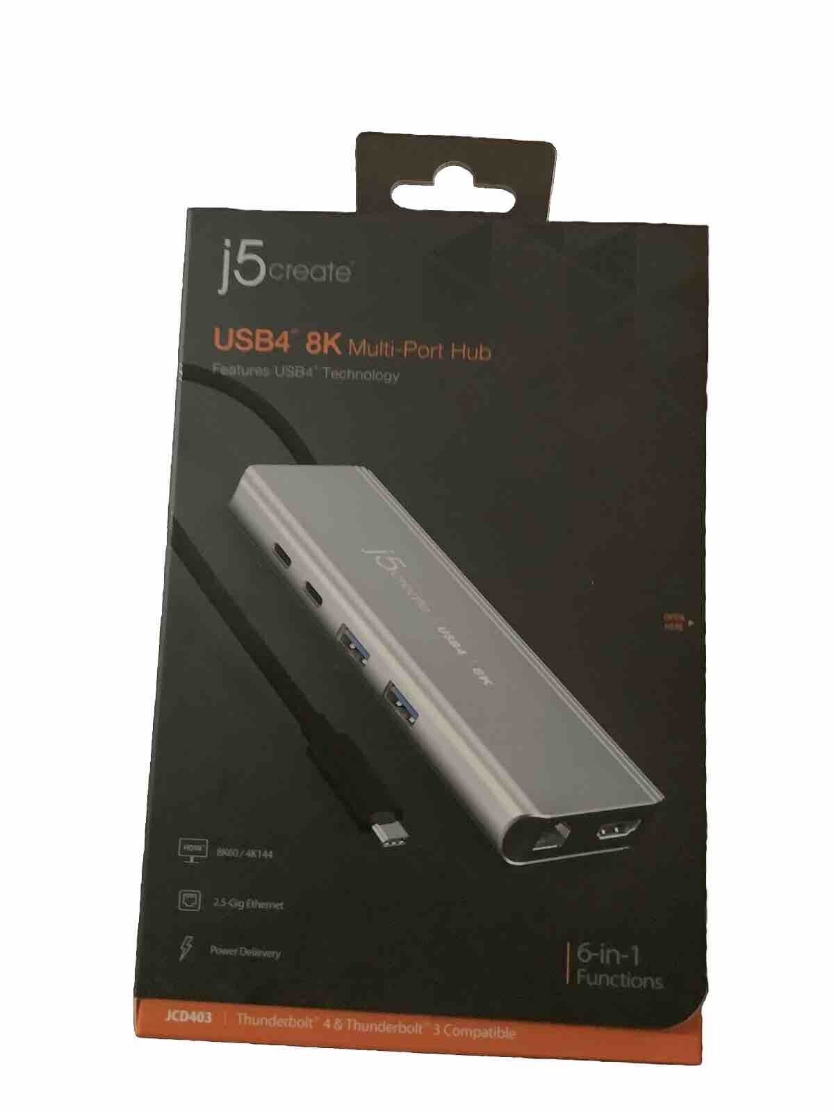 Authentic j5create JCD403 USB4 8K Multi-Port Hub 6-in-1 Functions
