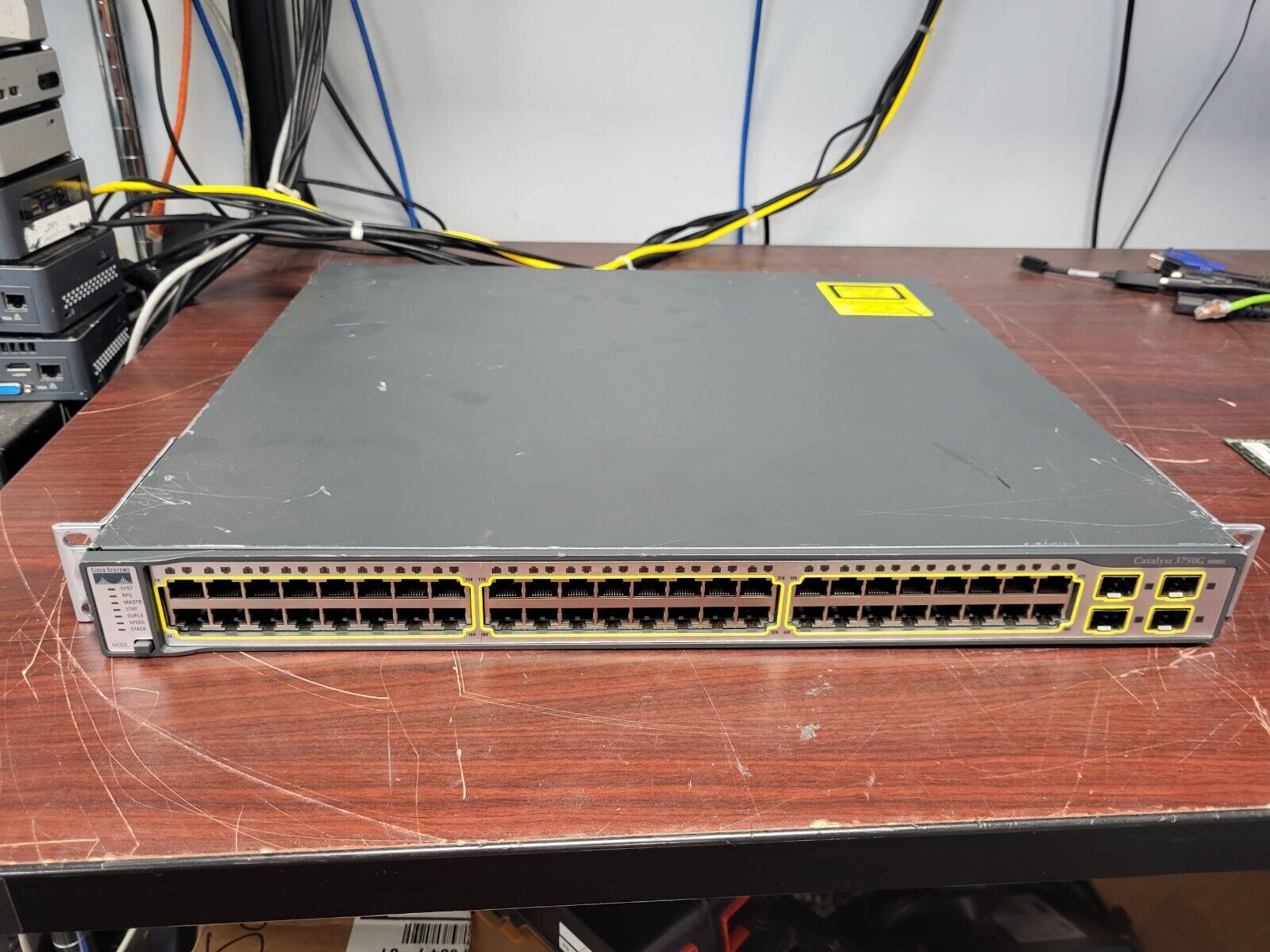 CISCO CATALYST WS-C3750G-48TS-E V04 Switch Tested Reset Working #73