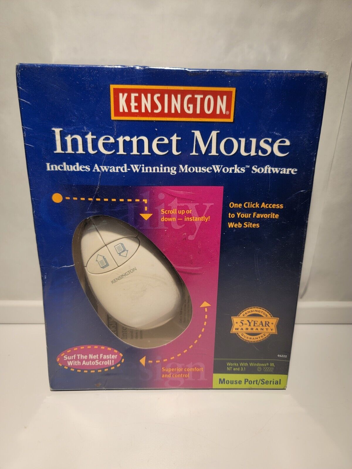 NIB Vintage Kensington Internet Mouse Model 64222 