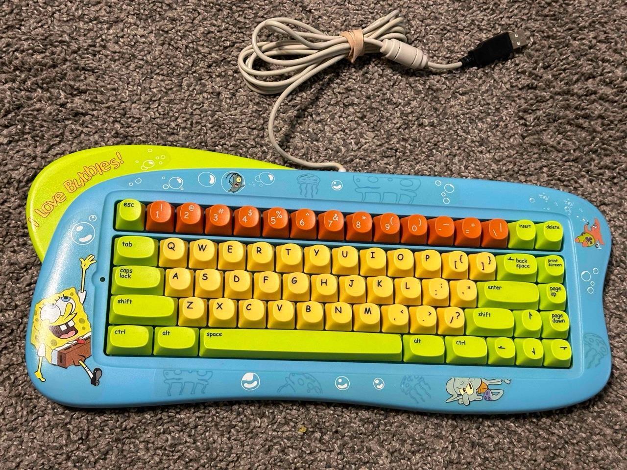 Spongebob Squarepants Kidzmouse Keyboard Rare 2004 USB Computer Vintage Tested