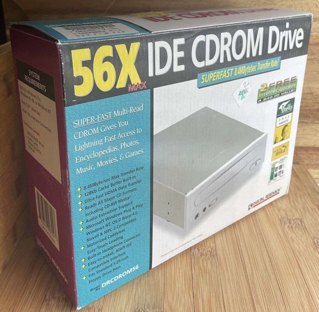 New In Box Digital Research 56X IDE CDROM Drive