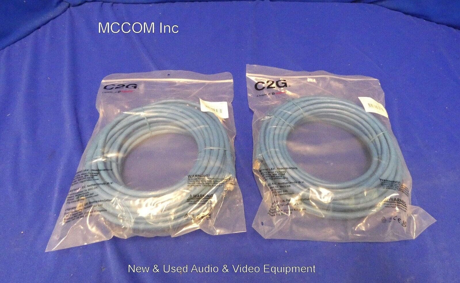 Legrand C2G 43167 50ft Cat6 Solid Shielded Ethernet Patch Cable Qty 2 New