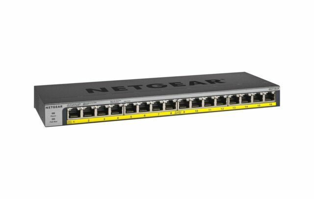 NETGEAR 16-Port PoE+Gigabit Ethernet Unmanaged Switch with 76W-New Open Box