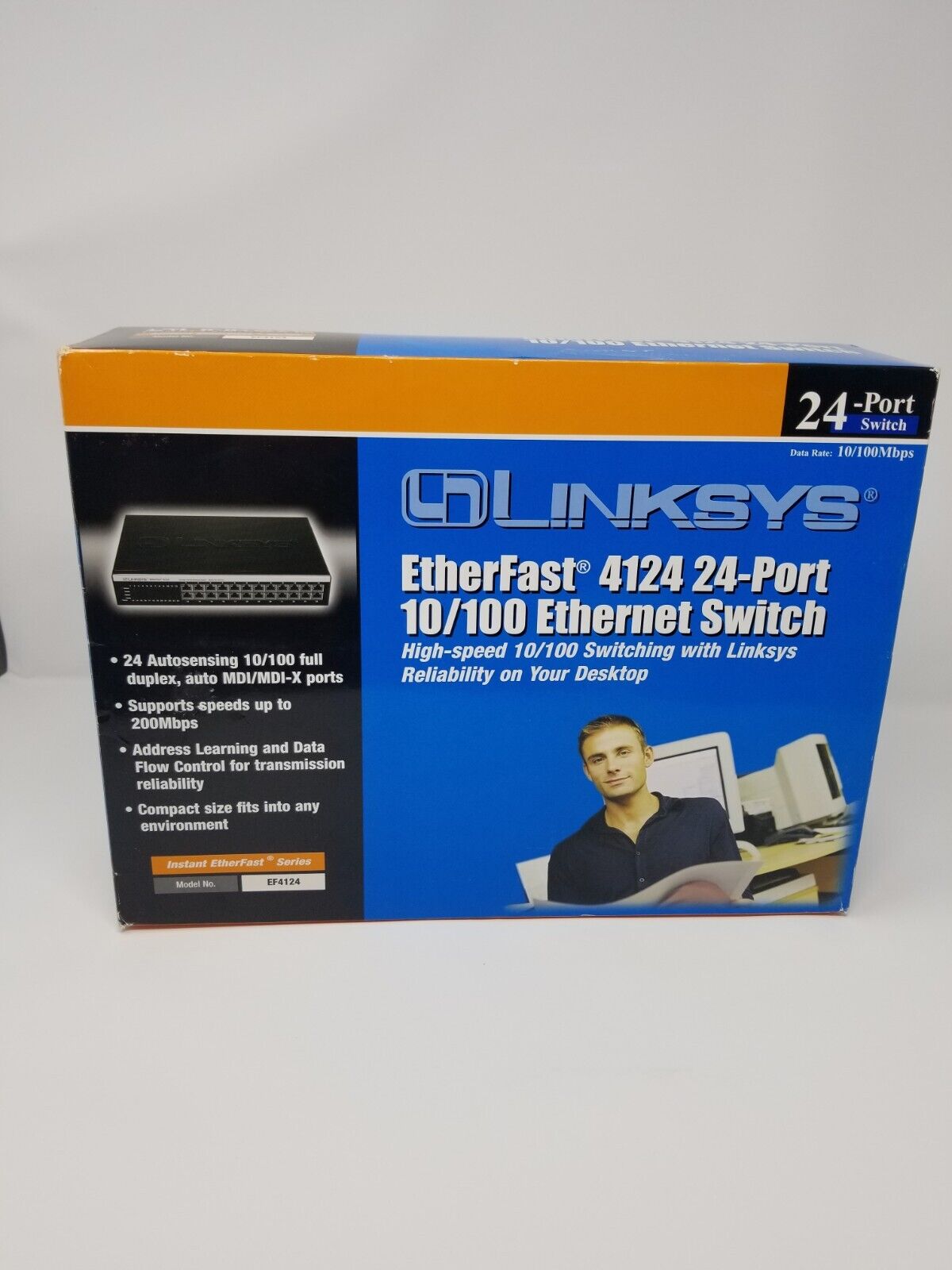 Cisco Linksys 24 Port  4124 10/100 Ethernet Network Switch EF4124 Open Box