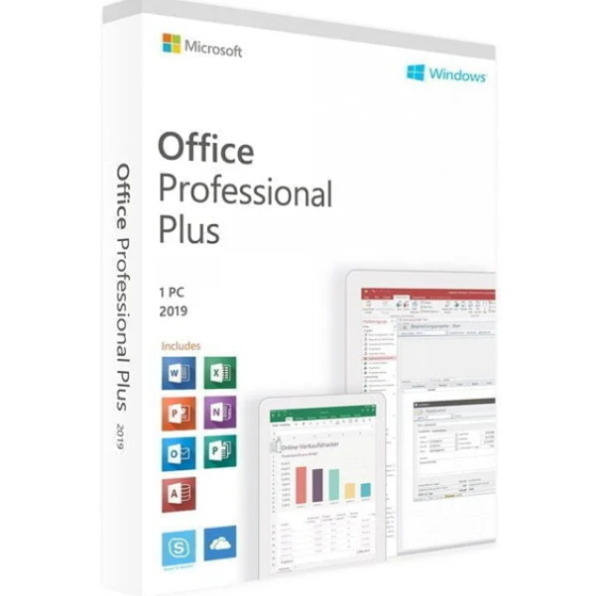 Microsoft Office Pro Plus 2019 DVD - Key in Box Lifetime - Factory Sealed