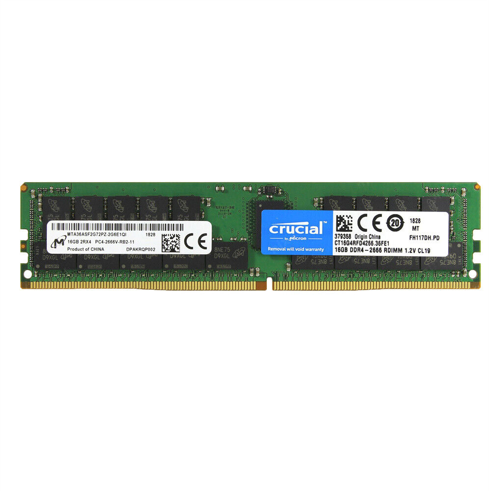 Crucial 16GB 288-Pin SDRAM ECC Registered DDR4 2666MHZ CT16G4RFD4266 REG RAM LOT