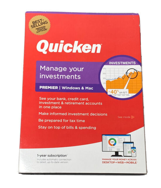Intuit Quicken, Manage Your Investments 2019, Premier for Windows (CD Format)