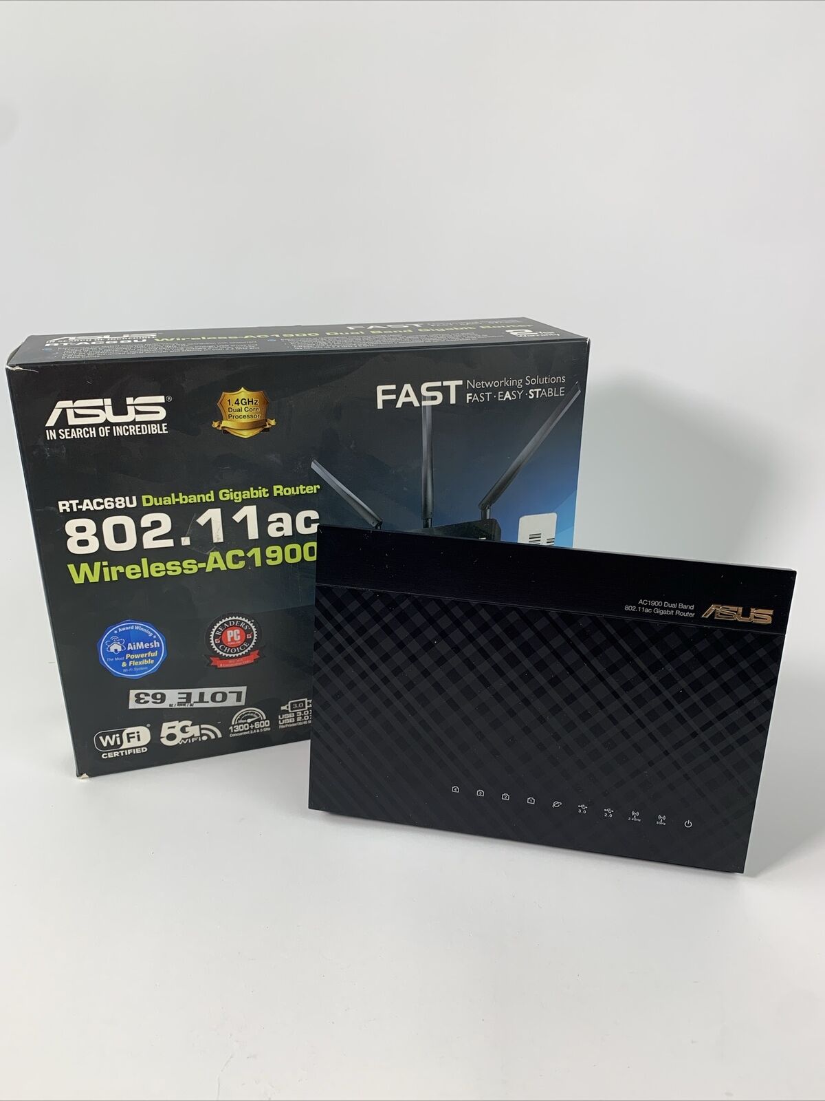ASUS RT-AC68U AC1900 1300 Mbps 4 Port Gigabit Wireless AC Router⚠️READ