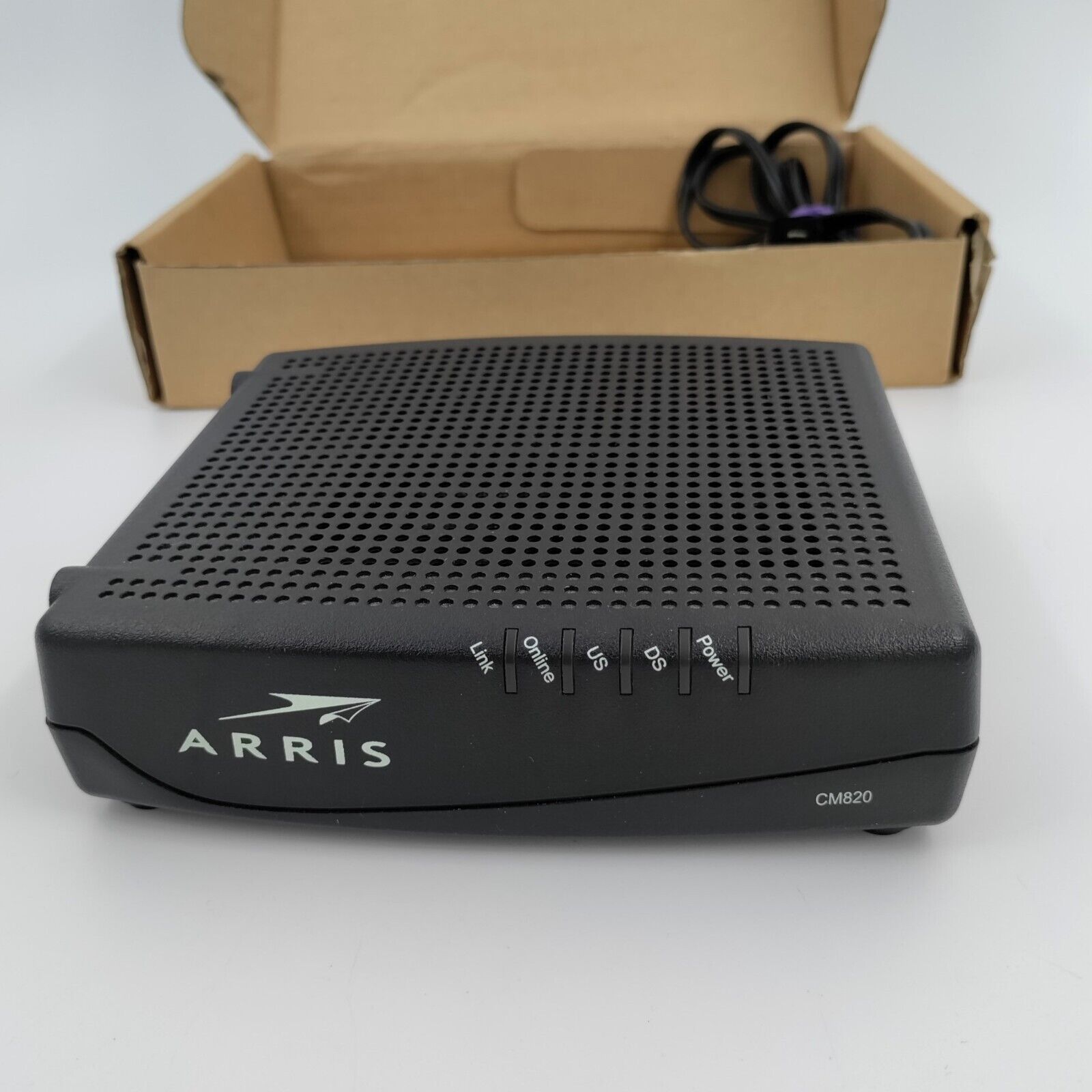 ARRIS Touchstone CM820A Cable Modem with Power Cable Black Color - TESTED
