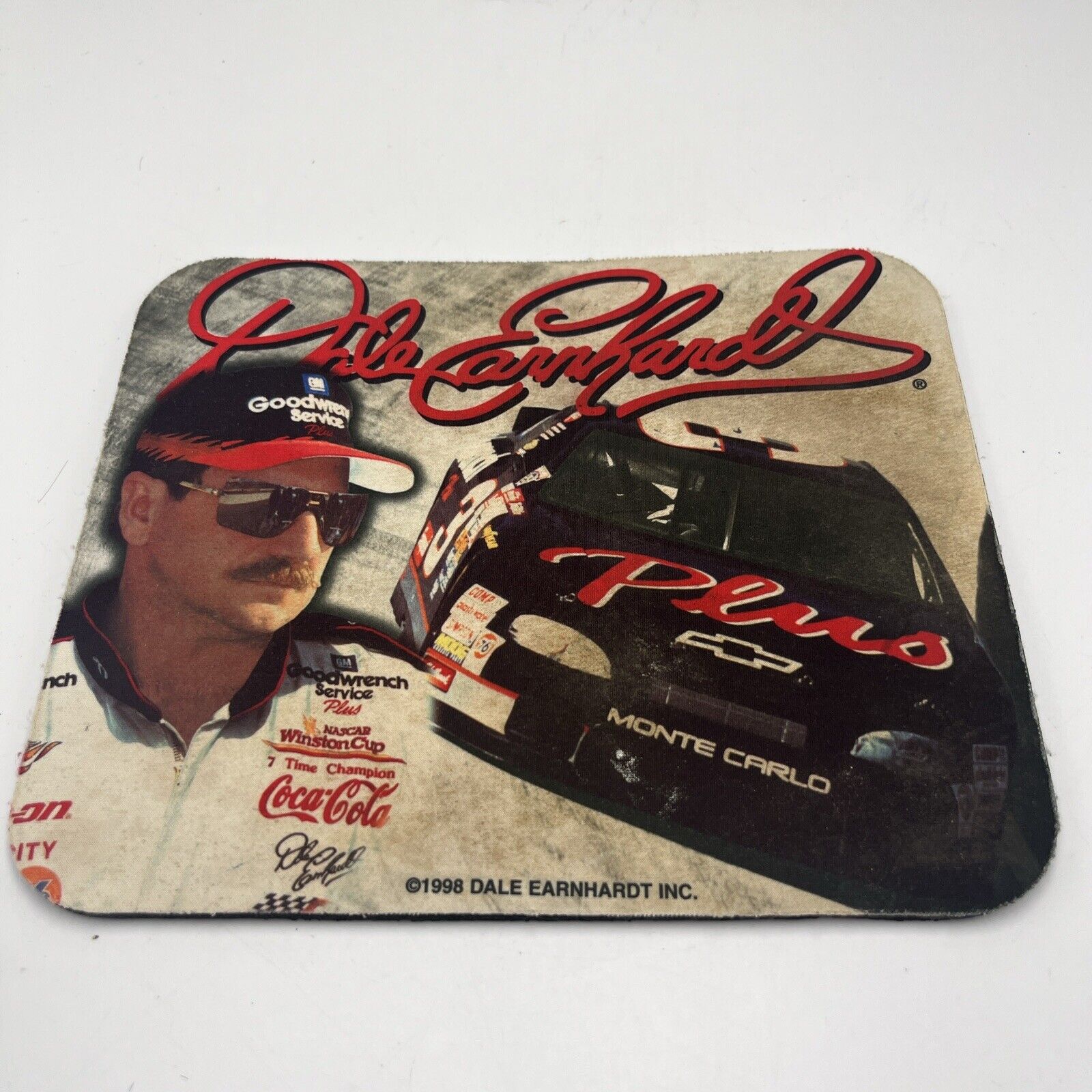 Vintage 1998 NASCAR Dale Earnhardt  Mouse Pad Brand Winston Cup Series -NO TEARS