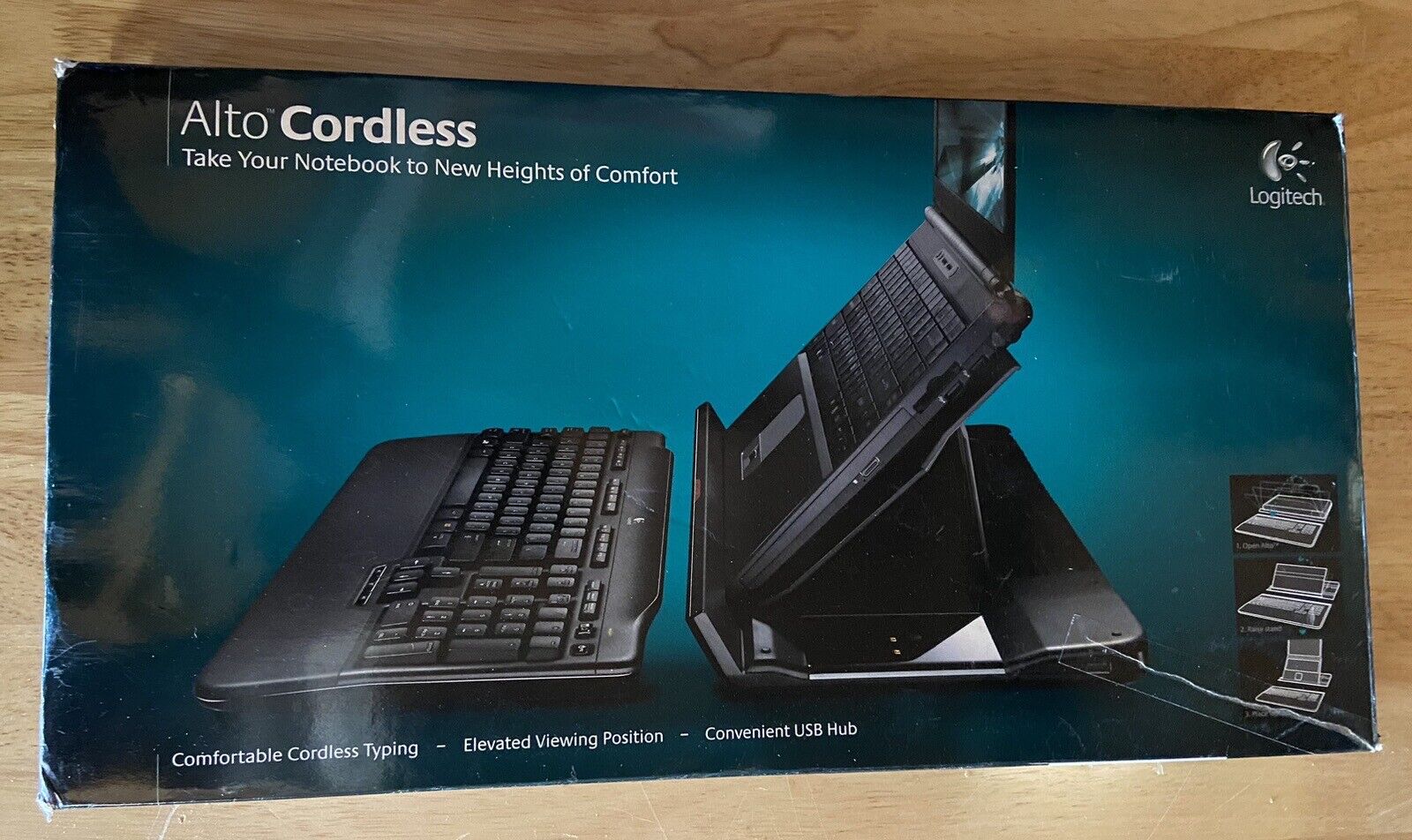Genuine Logitech Alto Cordless Notebook Stand Wireless Keyboard + Mouse