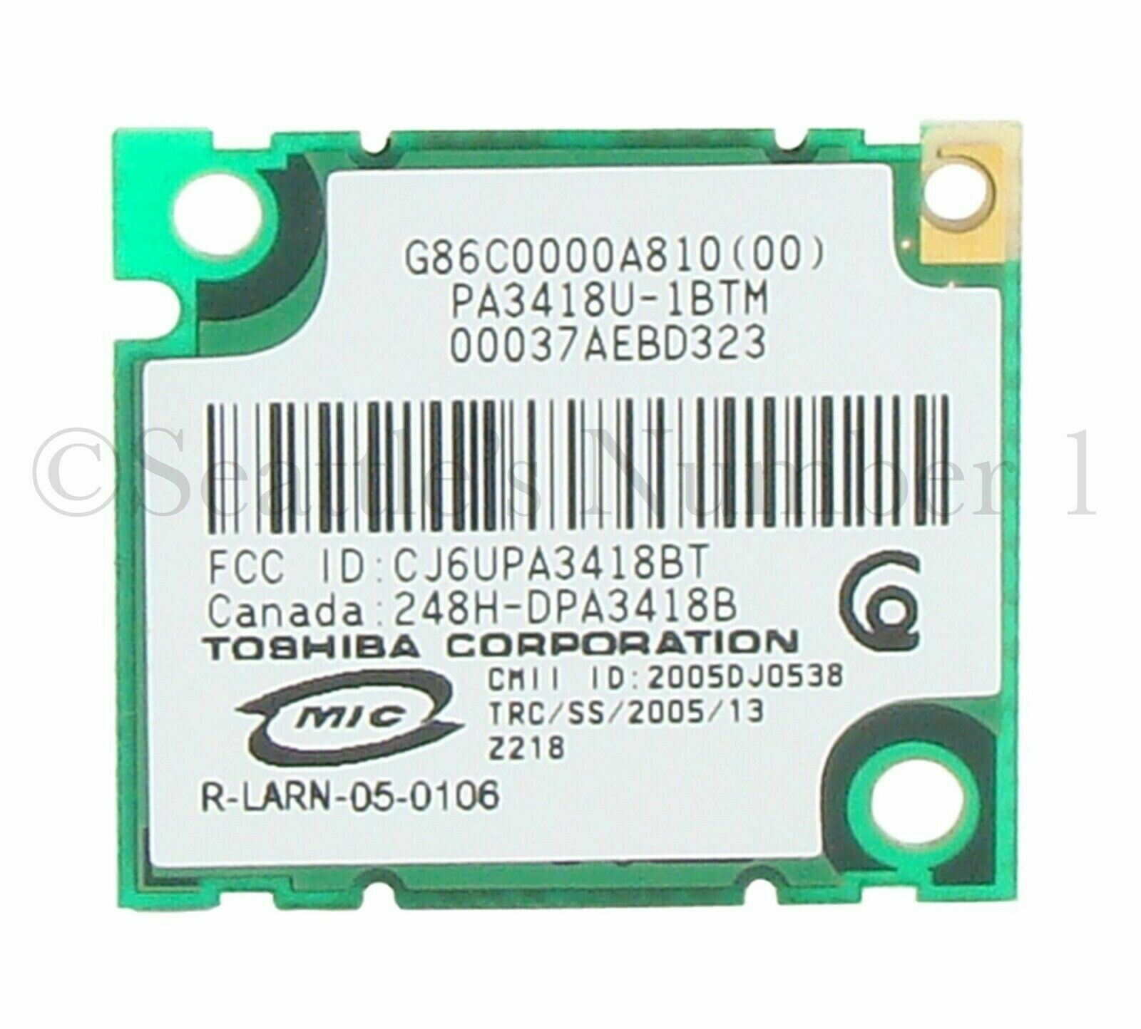 * Toshiba PA3418U-1BTM Bluetooth Card G86C0000A810 Adapter