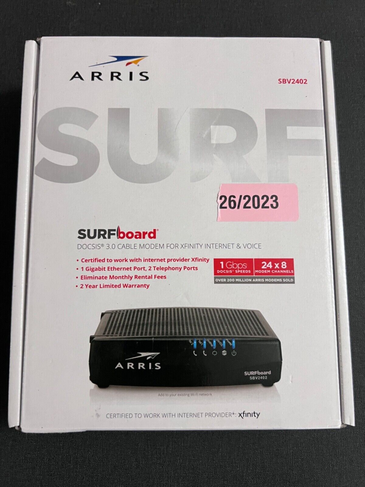 ARRIS SURFboard SBV2402 DOCSIS 3.0 Cable Modem Comcast Xfinity Internet & Voice
