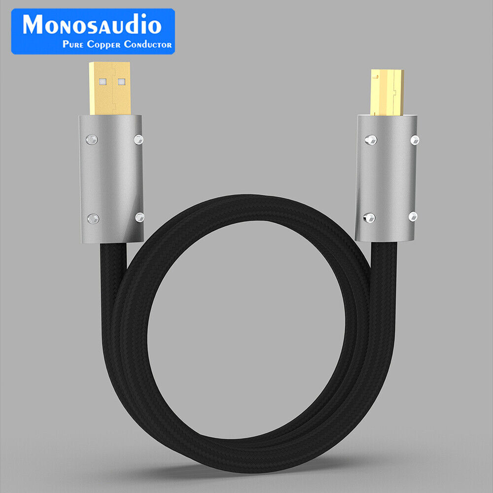 HIFI Pure Silver USB Audio Cable USB Type A to B DAC Gold Plating DAC Decoder