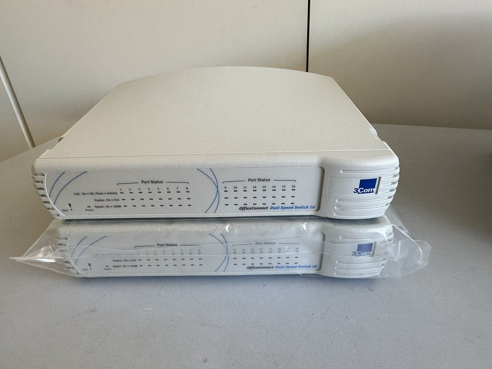 QTY 2: 3com OfficeConnect Dual Speed Switch 16 Ports Desktop Series.  3C16735B