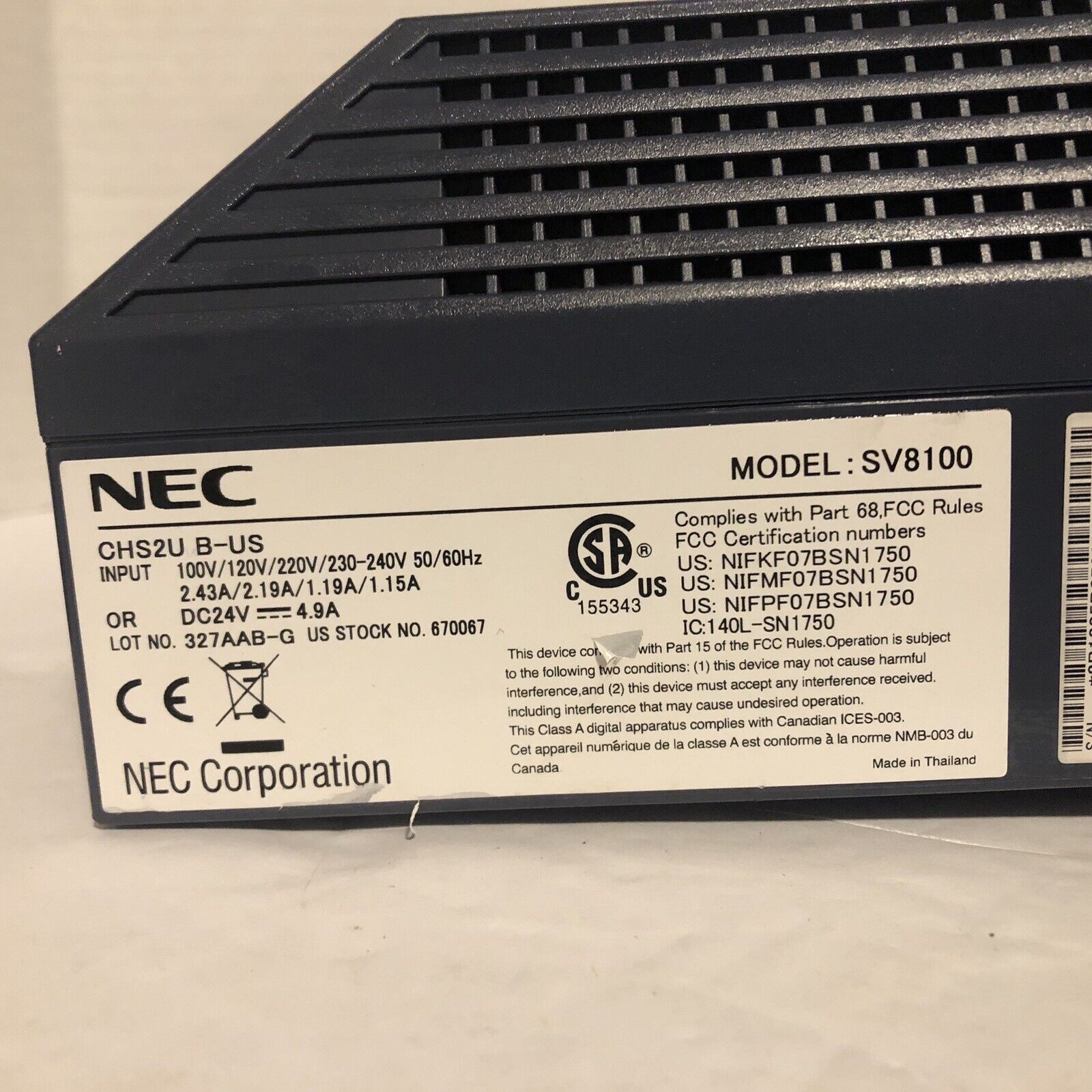 NEC CHS2U B-US Univerge Phone System W/ CD-CP00 No Cords Tested Good