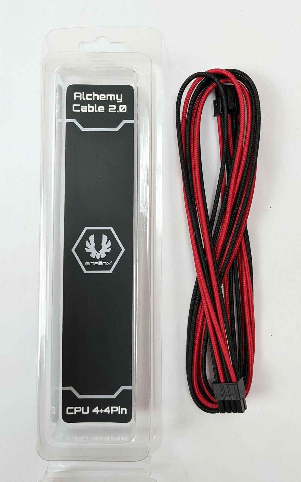 Bitfenix Alchemy Extension Cable 2.0 CPU 4+4 Pin Sleeved Red/Black