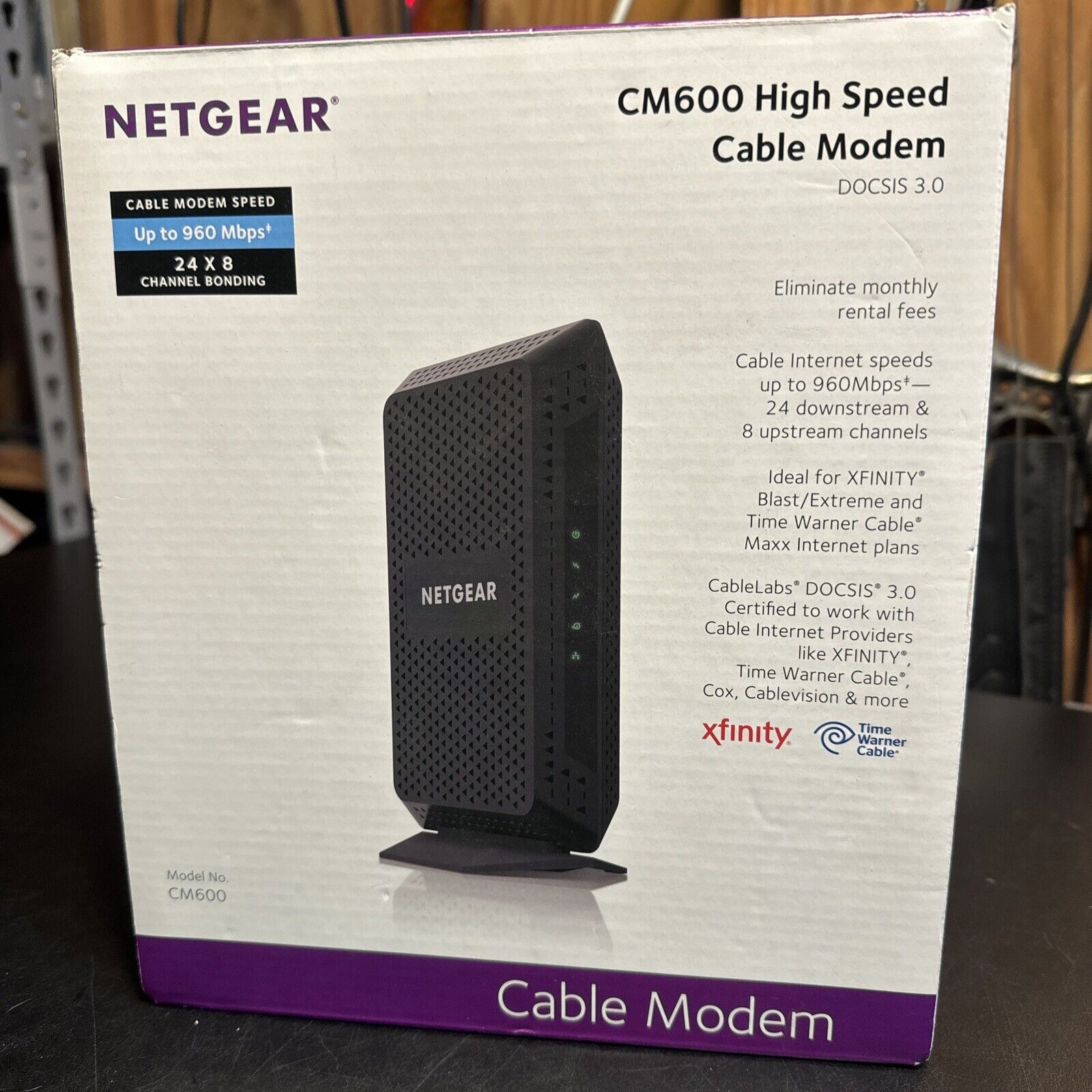 Netgear CM600 High Speed 1-Port Cable Modem DOCSIS 3.0 Xfinity