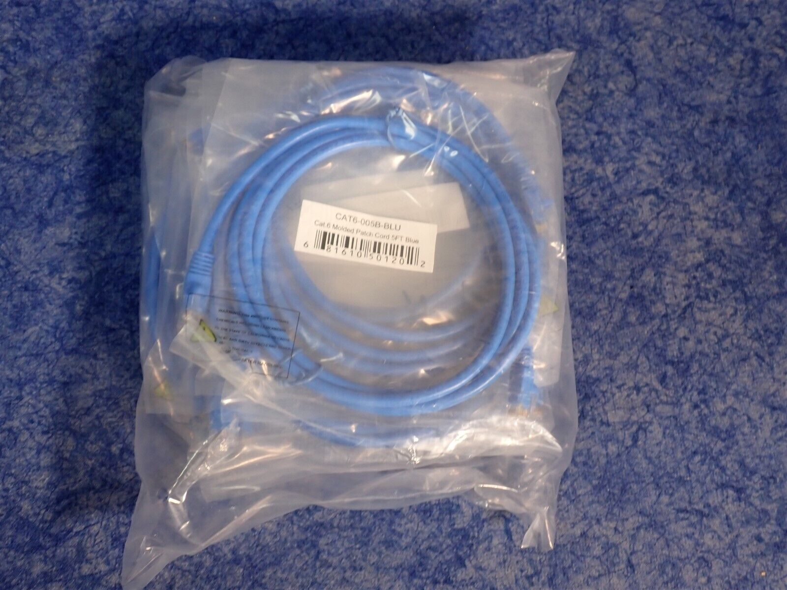 Grandmax CAT6-005B-BLU CAT6 5\' RJ45 Ethernet Network Patch Cable Snagless 10pk