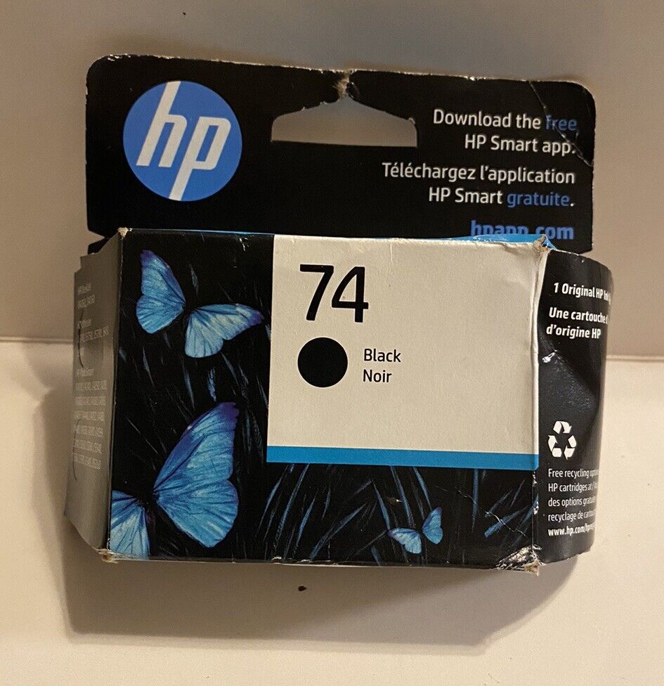 Genuine HP 74 Factory Sealed Black Printer ink cartridge EXP. SEPT 2024