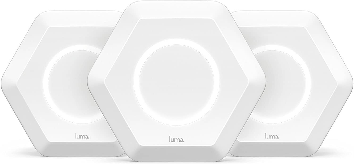 LUMA Intelligent Home Surround WiFi System White 3 Units inside box