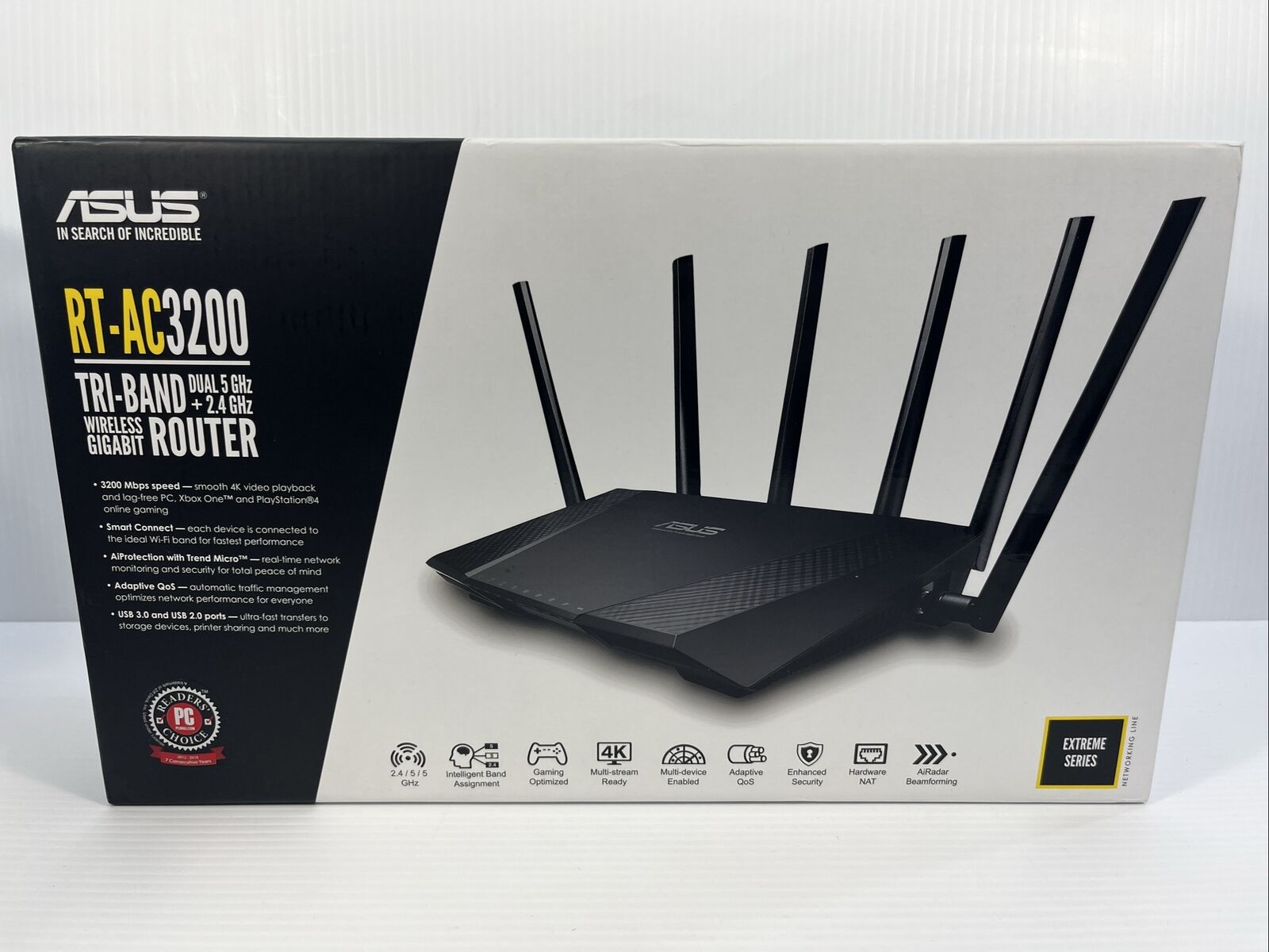 ASUS RT-AC5300 AC5300 Tri-Band WiFi Gaming Router 8 Antenna - Open Box Unused