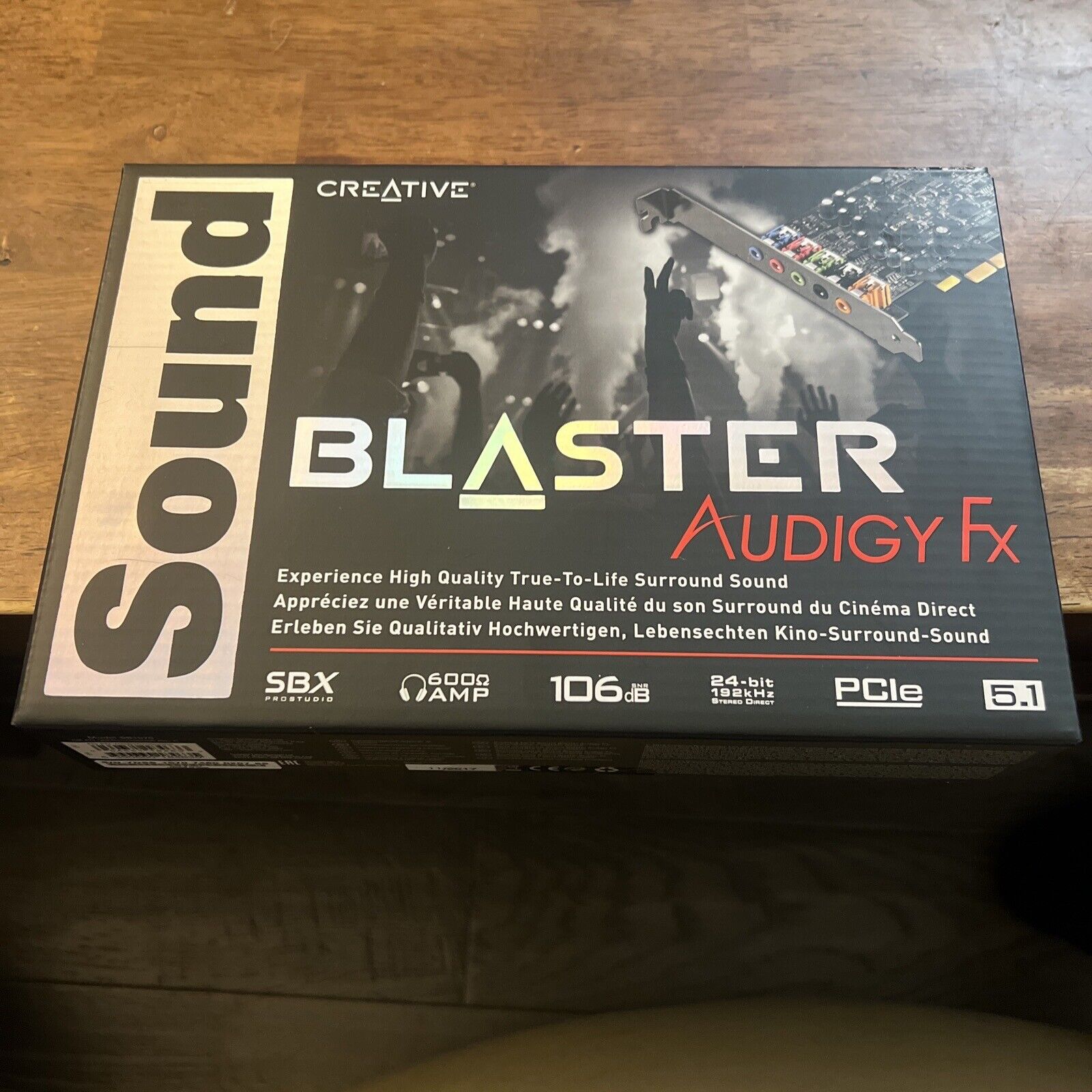 Creative Sound Blaster Audigy FX 5.1 PCIe Audio Card SBX 600Amp 106dB 24-Bit