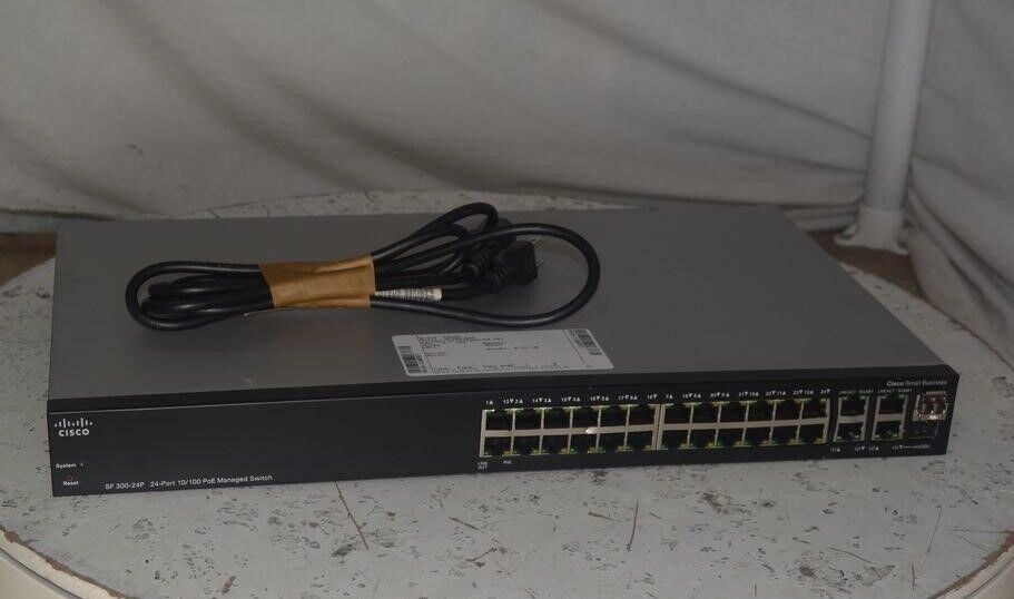 Cisco SF300-24P SRW224G4P-K9 V01 24-Port 10/100 PoE Managed Switch