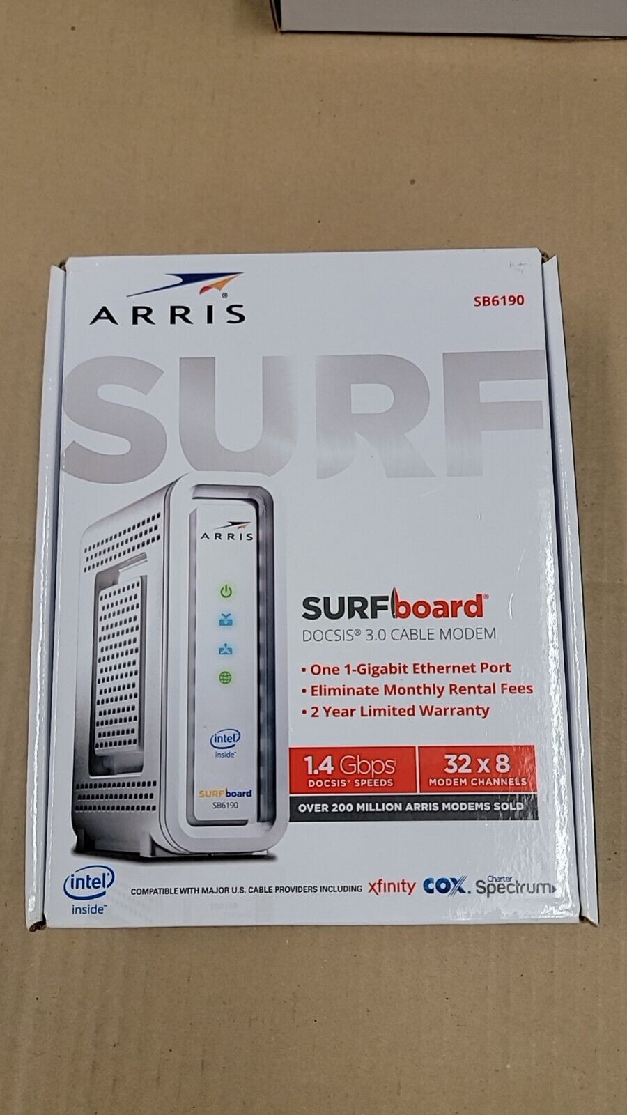 ARRIS SURFboard SB6190 DOCSIS 3.0 32 x 8 Gigabit Cable Modem White (Fast ship)