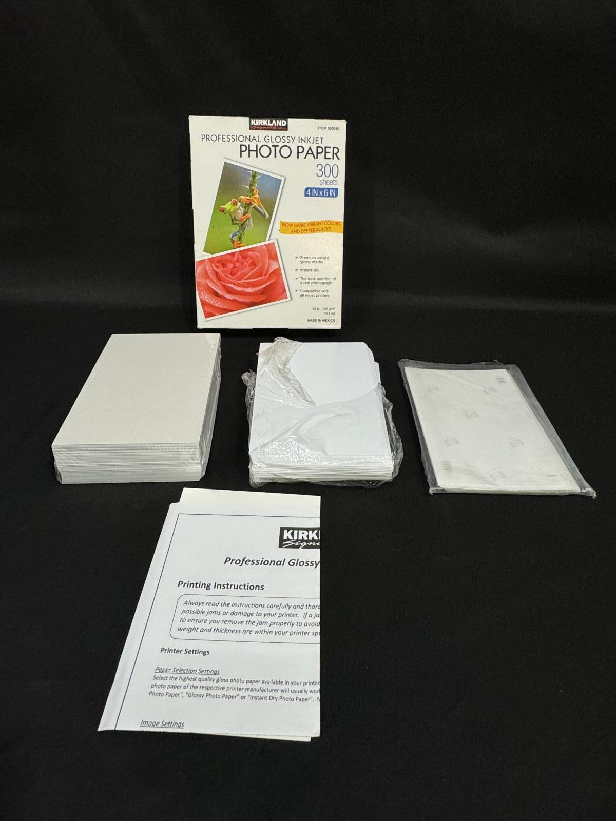 Kirkland Professional Glossy Inkjet Paper Photo Paper 4 x 6 Inch Open Box