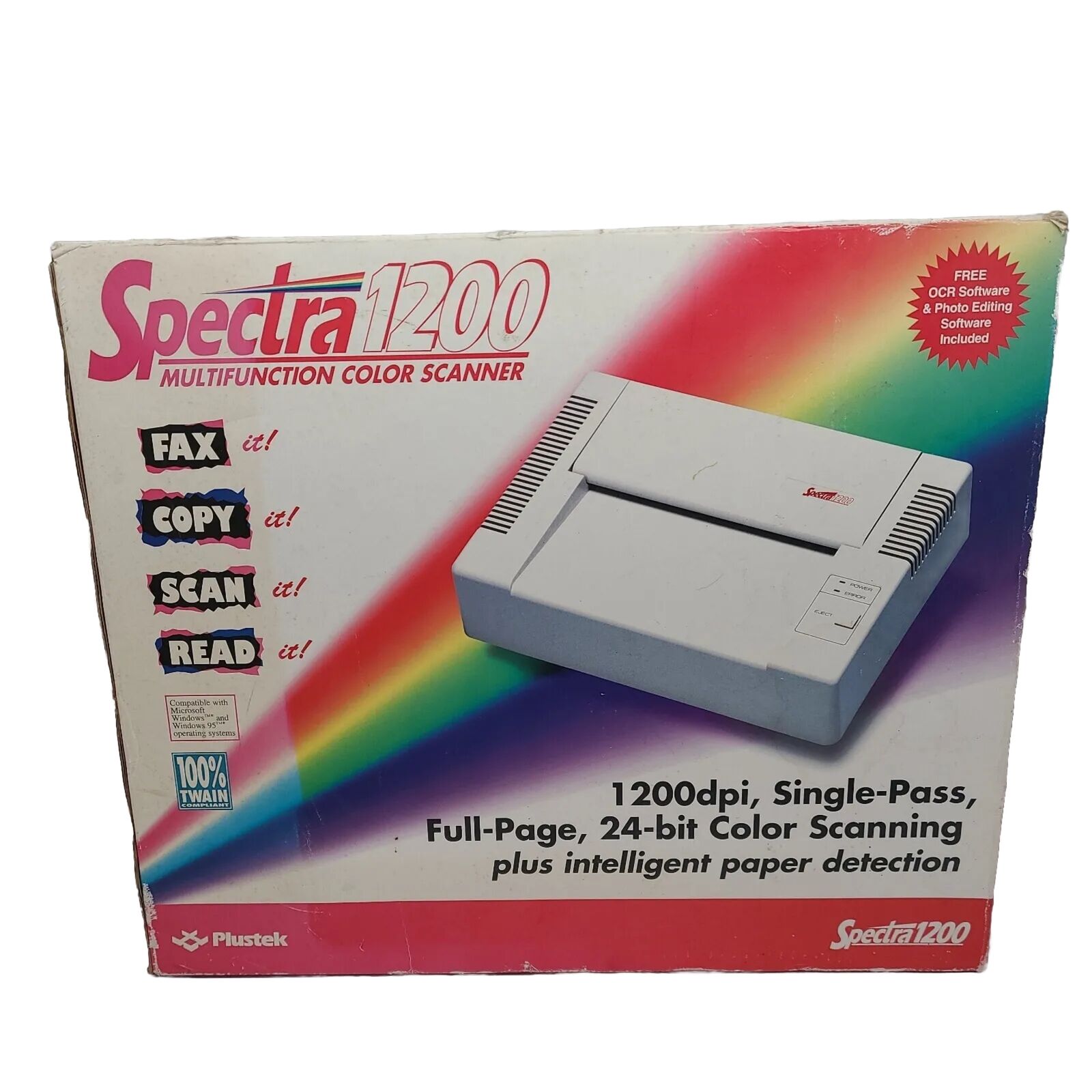 Vintage Fax Copier Color Scanner Plustek Spectra 1200 New In Box