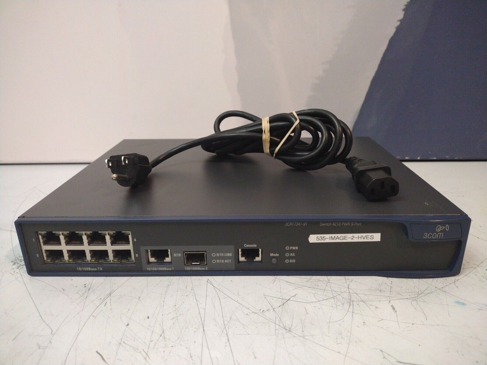 3com 3CR17341-91 Switch 4210 9-Port Switch wth Power Cord only in Good Condition