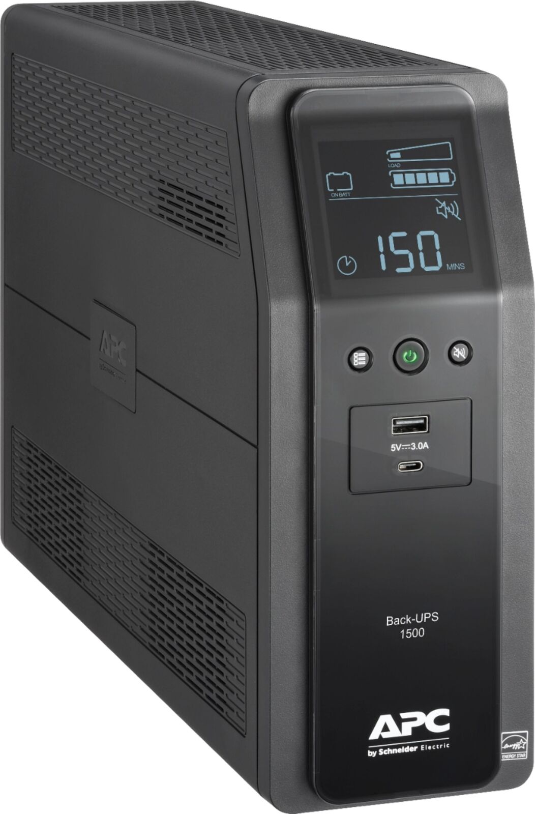 APC - Back-UPS Pro BN 1500VA, 10 Outlets, 2 USB Charging Ports, AVR, LCD Inte...