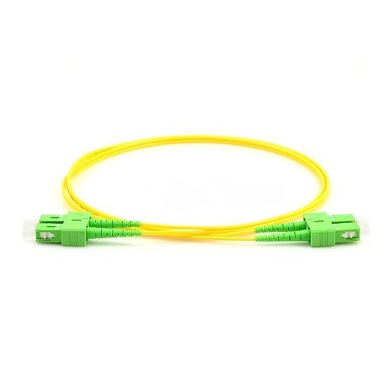 1m SC APC to SC APC Duplex 2.0mm PVC (OFNR) 9/125 SM Fiber Patch cable- 09667