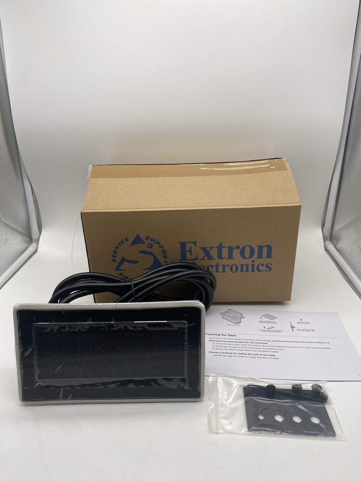 Extron Cable Cubby 202 US 60-1399-02 - Cable Access Enclosure W/ Outlet