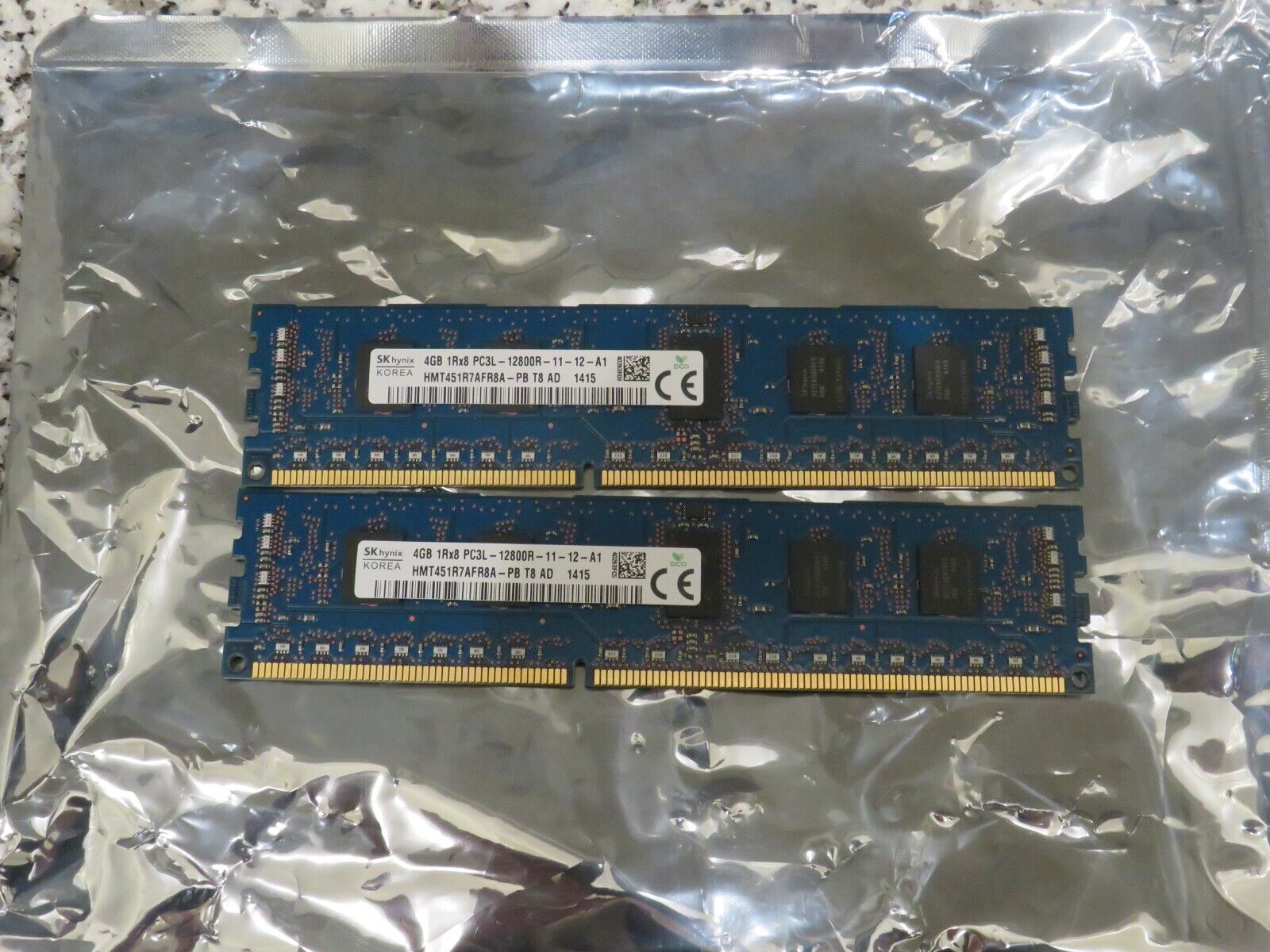 LOT OF 2 SK HYNIX HMT451R7AFR8A-PB 4GB 1RX8 PC3L-12800R-11-12-A1 MEMORY RAM