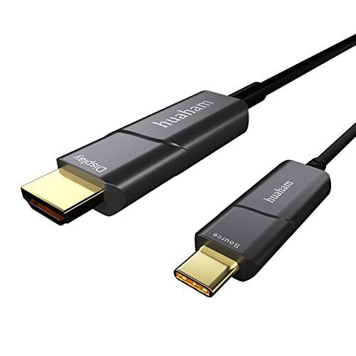 Fiber Optic USB C to HDMI Cable 25ft, Type C to HDMI 2.0 Cable 4K@60Hz, Thund...