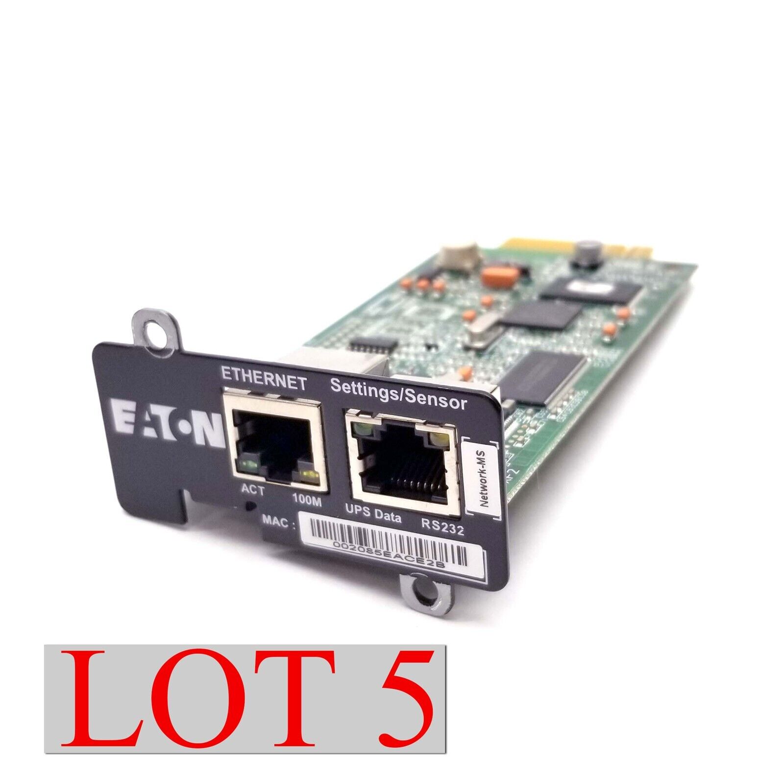 Eaton UPS Management Card RS-232 710-00255 Remote MS Network Module 2-Port Lot 5