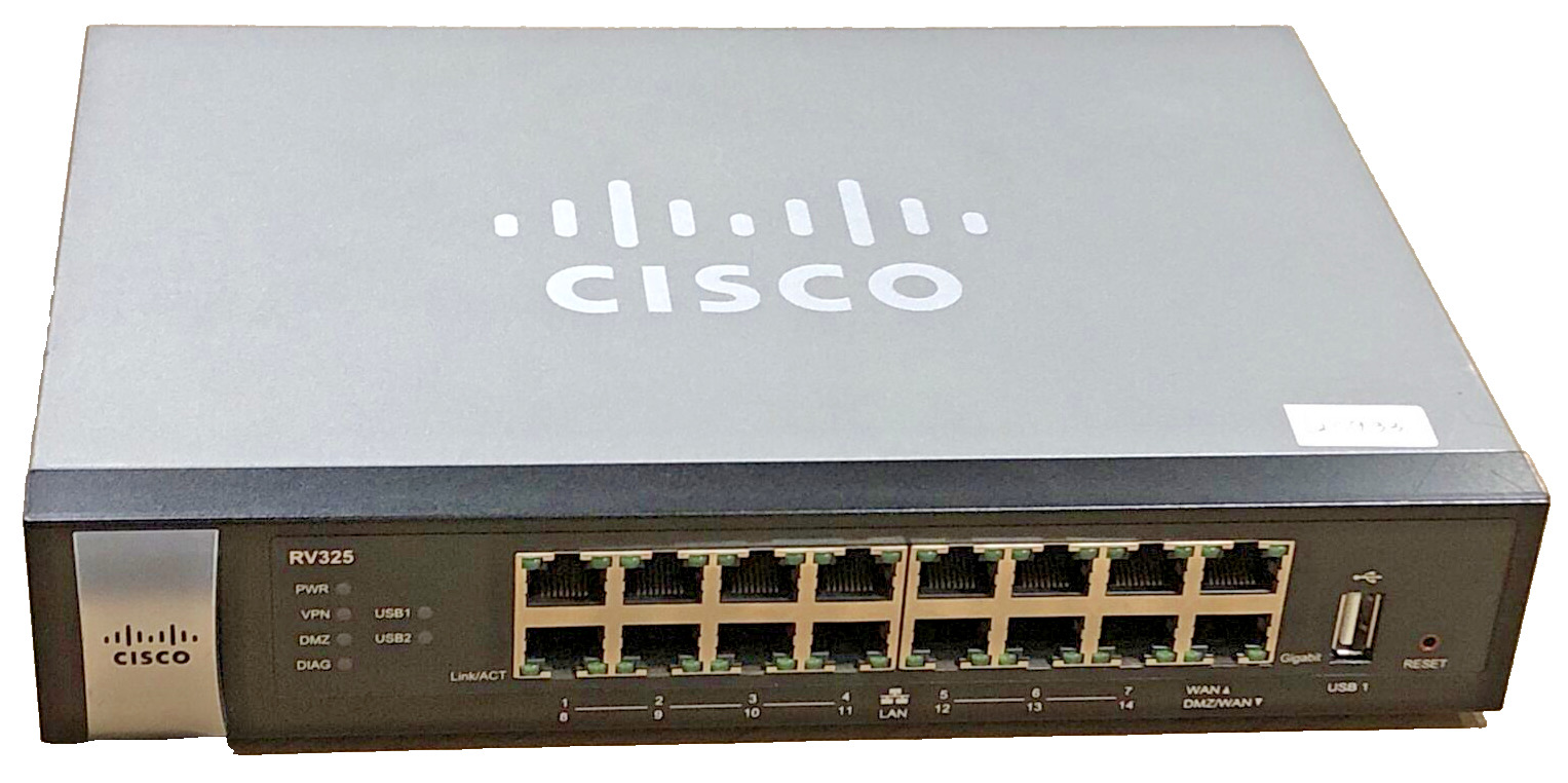 RV325-K9 Cisco RV325 Gigabit WAN VPN Router 16-Port