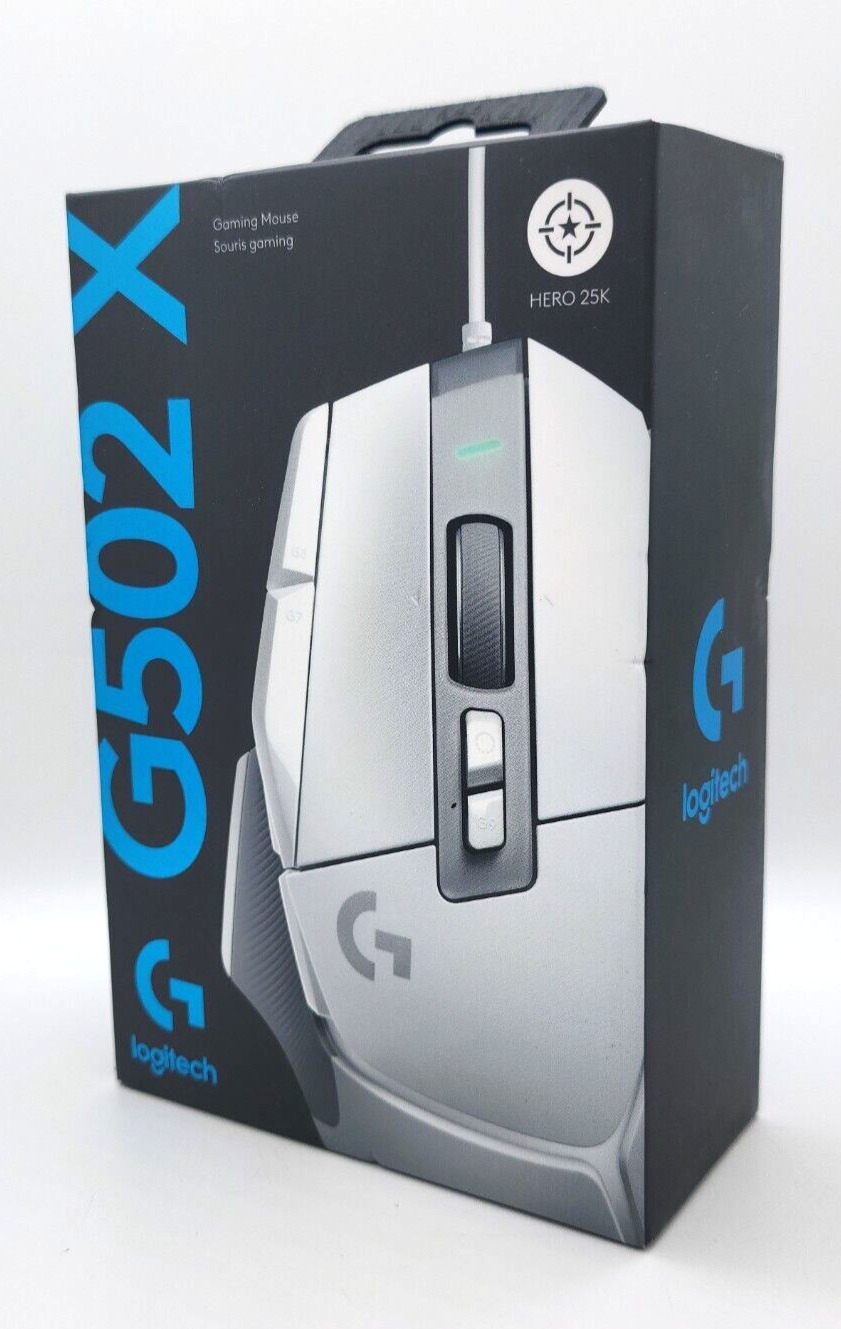 Logitech G502 X Wired Gaming Mouse - HERO 25K gaming sensor- White